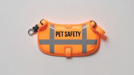 Orange Pet Safety Vest with Reflective Strips and Leash Attachment