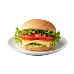 Delicious vegetarian burger with fresh ingredients