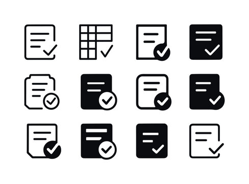 Timesheet Icon Set. Filling out a timesheet or logbook. Icon set