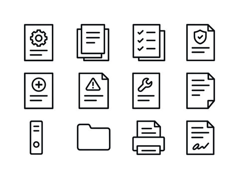 Workplace Documentation Icons. Workplace documentation. Line ico