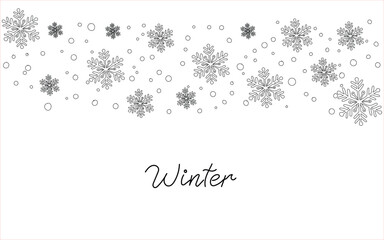 Fototapeta premium Winter Card, Banner or Poster – Hand-Drawn Winter Doodle Illustration