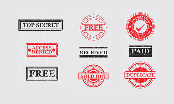 Collection of Grunge Rubber Stamps