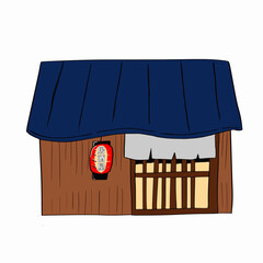 居酒屋の正面のベクターイラスト