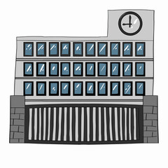 学校の正面のベクターイラスト