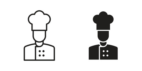 Obraz premium Chef icons collection. Line vector sign, symbol for web and mobile