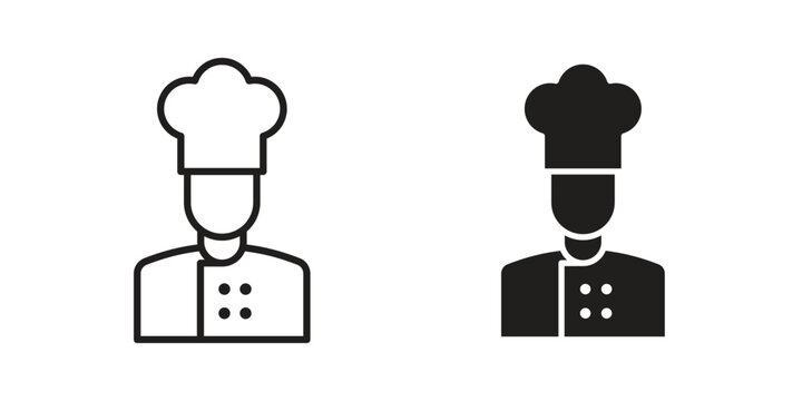 Chef icons collection. Line vector sign, symbol for web and mobile