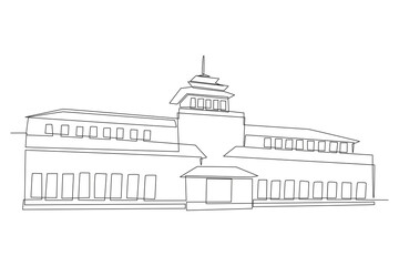 Gedung sate concept one-line drawing