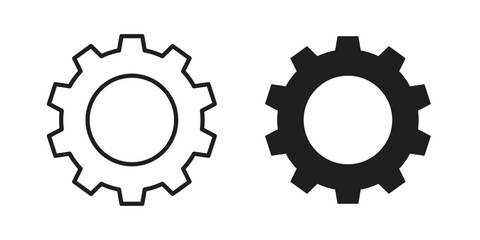Cogwheel icons collection. Line vector sign, symbol for web and mobile