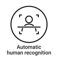 Automatic human recognition icon. Vector line symbol for a website, product card, presentation and mobile app, packaging or instruction. Editable outline sign