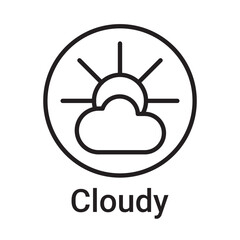 Cloudy icon. Vector line symbol for a website, product card, presentation and mobile app, packaging or instruction. Editable outline sign