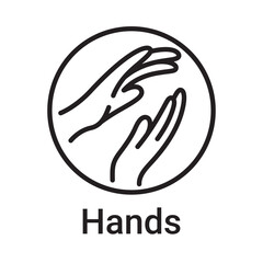 Hands icon. Vector line symbol for a website, product card, presentation and mobile app, packaging or instruction. Editable outline sign