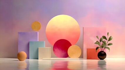 Pastel Minimal Geometric Set