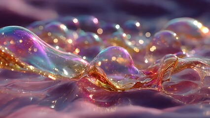 Colorful Glowing Bubble Field