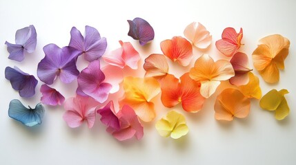 Fototapeta premium Colorful petals on a light backdrop