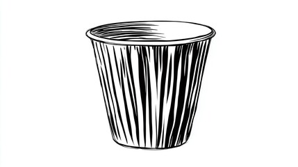Simple sketch of empty trash bin