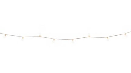 Glowing string lights with warm illuminated bulbs