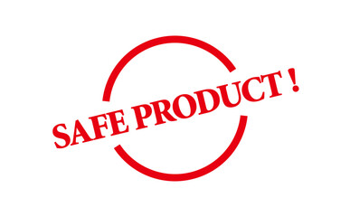 SAFE PRODUCT ! - Red Rubber Stamp with text SAFE PRODUCT !
