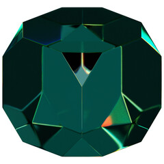 Geometric Dark Emerald Crystal Illustration © Eklip