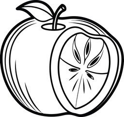 elephant apple fruit minimal vector illustration