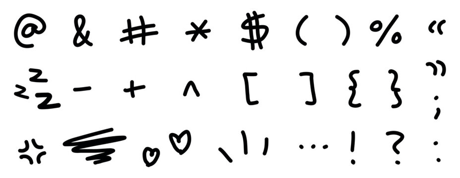 Hand-Drawn Signs and Symbols Set