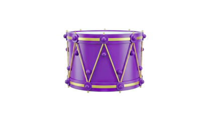 Purple Drum Isolated on White Background