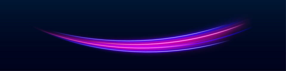 Neon spirals and curved ribbons flow dynamically, leaving sparkling trails behind. Motion creates vibrant energy patterns. Perfect for sci-fi visuals.