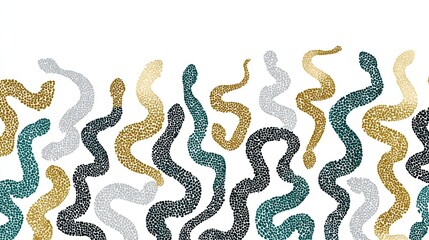 Abstract wave pattern with glittering gold teal textures