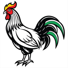 Colorful Rooster Vector Illustration – Farm Chicken Mascot Logo Design