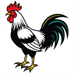 Colorful Rooster Vector Illustration – Farm Chicken Mascot Logo Design
