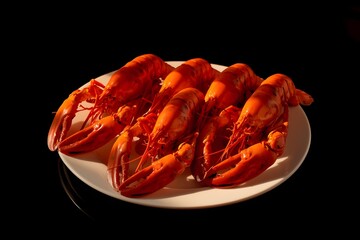 A plate of lobster served hot. A moment when the sunlight falls in strips.