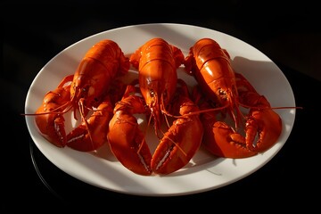 A plate of lobster served hot. A moment when the sunlight falls in strips.
