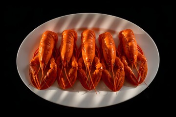 A plate of lobster served hot. A moment when the sunlight falls in strips.
