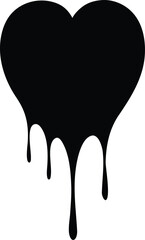 Dripping Black Heart Silhouette