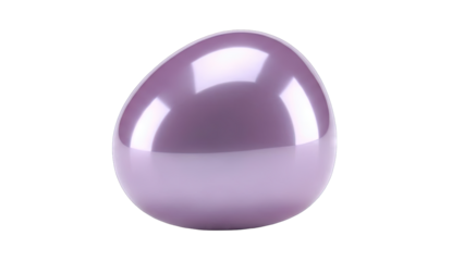 Purple Egg with Glossy Surface on White Background