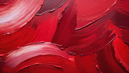 ミステリーやサスペンスの背景に使える　情熱的でダイナミックな赤の油絵風テクスチャの背景