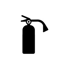 Black Fire Extinguisher Icon Vector &ndash; Safety Symbol Silhouette