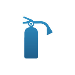 Blue Fire Extinguisher Icon Vector – Safety Symbol Silhouette