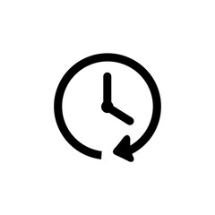 Black History Clock Icon &ndash; Rounded Arrow Vector