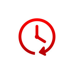 Red History Clock Icon &ndash; Rounded Arrow Vector