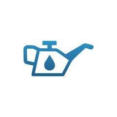 Blue Oil Can Icon Vector &ndash; Minimalist Silhouette Design
