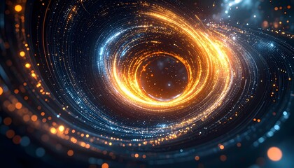 Vibrant Cosmic Swirl: Abstract Energy Vortex in Deep Space.