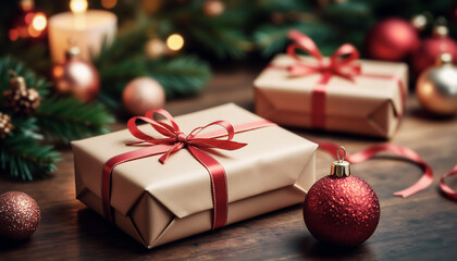 christmas tree and gifts