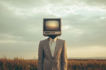 Family in Suits With Retro Screens