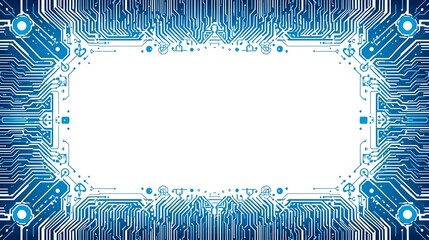 Dynamic blue circuit board frame for digital design concepts