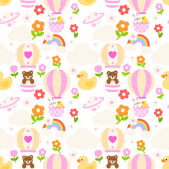 Baby Shower Balloon Ride Seamless