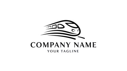 Sleek Minimalist Train Logo Design with Dynamic Lines.