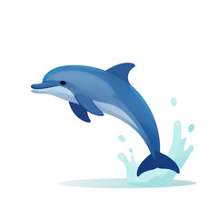 Obraz premium Leaping Dolphin With Water Splash Isolated