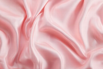 Fototapeta premium Pale pink silk fabric with soft, flowing folds creating a smooth, luxurious texture ideal for elegant designs and delicate backgrounds.