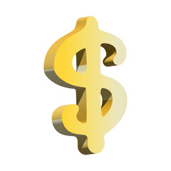 3d dollar currency symbol. Single element for design