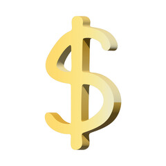 3d dollar currency symbol. Single element for design